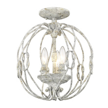 Golden 1349-SF OY - Wry Lighting Antoinette 3-light Semi-Flush Mount in Oyster